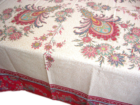 French coated tablecloth (VALDROME / Haveli. framboise)